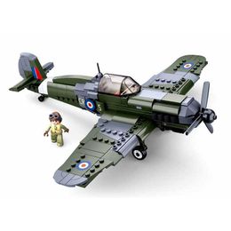 World War II Supermarine Spitfire Plane Building Blocks WW2 Military Pazer Fighter Toys As Christmas Gift For Children Q0624