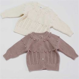 born Baby Girl Winter Lovely Princess Style Knitting Clothes Autumn Kids Knitting Coat Infant Girls Cardigan Sweaters 211106