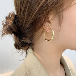 2021 Trend Big Gold Square Stud Earrings Korean Fashion Summer Fall Jewelry Women Earring