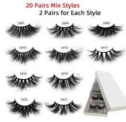 25MM 3D Mink Eyelashes Long Dramatic 100% Makeup 5d Thick fluffy Soft Natural False Eyelash Extension .