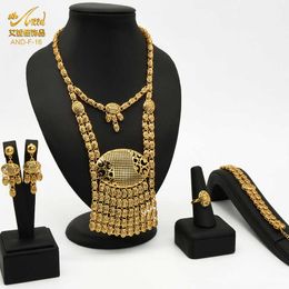 ANIID Big Necklace Set Dubai Jewellery Habesha African Set Dubai 24KGold For Woman 2020 Party Bridal Wedding Gold Plated Ethiopian H1022
