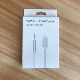 Empty White Paper Retail Box ForType C to 3.5 Male Headphone Aux Audio Cable Type-C to 3.5 Jack Adapter Packaging Boxes