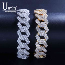 UWIN 17mm Prong Cubans Link Necklace Micro Paved Cubic Zirconia Women Men Jewelry Luxury Copper CZ Cuban Chain X0509