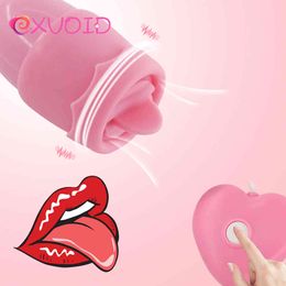 yutong EXVOID Tongue Oral Licking Vibrators nature Toys for Women Clitoris Stimulator Dildo Egg Vibrator USB Power 12 Speeds Adult Product