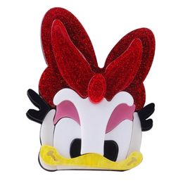 FishSheep Lovely Acrylic Duck Bowknot es For Women Kids Cartoon Cute Animal Large Party Brooch Pins Gifts