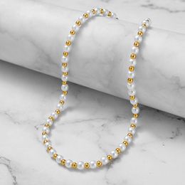 Fashion Pearl Chain Necklace Women Collar Wedding Extendable Circle Bead Choker Necklaces Jewellery