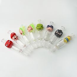 14mm 10mm Joint Micro Glass Tip Carttoon NC Kits Smoking Straw Mini With Titanium Nail Nector Collector Dab Rigs Water Pipe