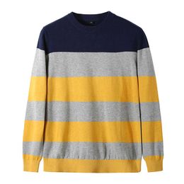 Varsanol O-neck Mens Sweater Clothes Winter Warm Striped Knitted Pullover Christmas Sweater Men Cotton Pull Homme Oversied 3XL 210601