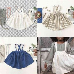 Made of Cotton and Linen Quality Kids Girls Summer Sleeveless Dress Brand Design Soor Ploom Children Clothing Beautiful 210619