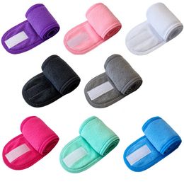Facial Spa Headband Hair Accessories Makeup Shower Bath Sport Hairband Terry Cloth Adjustable Stretch Towel with Magic Tape