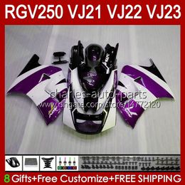 Body Kit For SUZUKI VJ21 RGV250 RGVT RGV 250CC 250 CC Bodywork VJ-21 Panel 21HC.130 purple new stock RGV-250CC RGV-250 RGVT-250 VJ 21 1988 1989 RGV250C SAPC 88 89 OEM Fairing