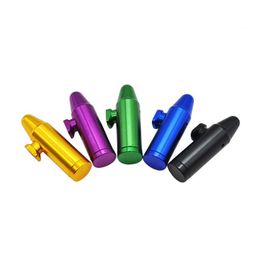 Mini Colour metal Smoking pipes Aluminium alloy bullet type snuff bottle pipe and cigarette accessories