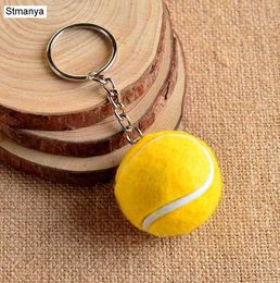 6 Color Key Chain Tennis Ball Metal Keychain Car Key Chain Key Ring sports chain sliver color pendant Hot Selling #17112 G1019