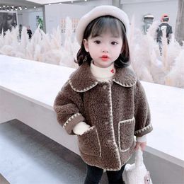 Girls Fur Coat Thick Warm Coats Outerwear Winter Children's Toddler Baby Girl Clothes 211204