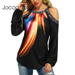 Elegant Long Sleeve Off Shoulder Printing Tops and Blouses Women Oversized 5XL Shirt Casual Chiffon Blusas 210428