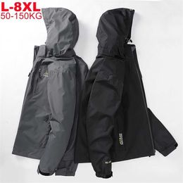 Plus Size 5xl 6xl 7xl 8xl Men Outdoor Jackets Large Autumn Winter Men's Jacket Waterproof Windproof Outwear Windbreakers Male 211126