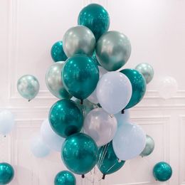 Party Decoration 20Pcs 10inch Double Layer Pearl Teal Green Latex Balloon Turquoise Helium Premium Balloons Birthday Wedding Decorations