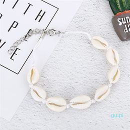 Vsco Puka Shell Anklets For Vsco Girl Woven Natural Shells Hawaiian Style Casual Hand Ornament Beach Seashell Anklets