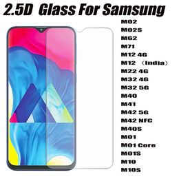 2.5D 0.33mm Tempered Glass Phone Screen Protector For Samsung Galaxy M02 M02S M62 M71 M12 4g M22 M32 M40 M41 M42 M40S M01 M01S M10 M10S 5g