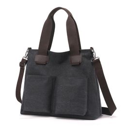 Custom fashion women handbags eco friendly the canvas tote bag with pocket bt selling HZAILU