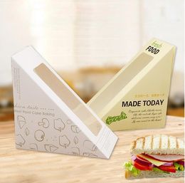 fast-food-boxen Rabatt Geschenk Wrap 100 stücke Sandwichkiste mit Windows Papier Verpackung für Fast Food Shop Restauran Einwegverpackung Verdicken Lieferant