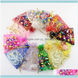 Packaging Display Jewelry100Pcs Moon Star Dstring Organza Bags Small Jewelry Gift Bag Pouch Pouches Drop Delivery 2021 Rg1Iz