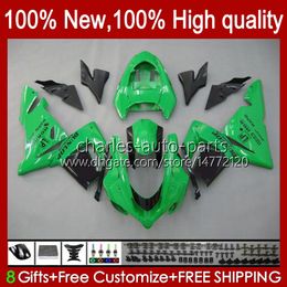 Motorcycle Fairings For KAWASAKI NINJA ZX1000 ZX 1000 CC ZX 10 R ZX-10R 04-05 Bodywork 9No.35 ZX1000C ZX10R 04 05 ZX1000CC 1000CC ZX 10R 2004 2005 Bodys kit glossy green