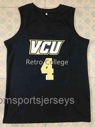 #4 Justin Tillman VCU College Retro Basketball Jersey Embroidery Stitched Custom Any Number Name