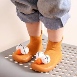 First Walkers Born Shoes Girl Baby Slippers Cartoon Kids Anti-slip Fashion Rubber Sock Knitted Infant Boys Casual