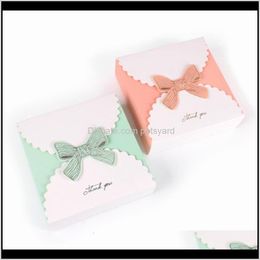 Wrap Event Festive Party Supplies Home & Gardenfold Jewelry Gift Boxes Paper Bow Knot Case Western Style White Card Organizer Bronzing Color