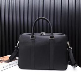 two color briefcase for men Italy boar cowhide real Leather handle bags shoulder bag business woman successful fashion boss elegant message purse