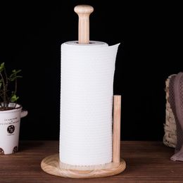 Toilet Paper Holders Heightening Kitchen Papers Towel Holder Wooden Oil Absorption Roll Base Creative NonPerforated PaperShelf Stand Tissue