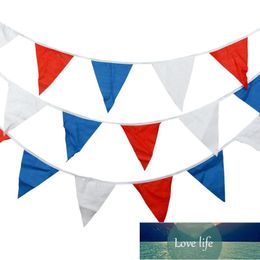 10m 20 Flags Tricolor Cotton Triangle Flag Children's Birthday Decoration Flag Blue Red White 3-colors Flag Factory price expert design Quality Latest Style Original