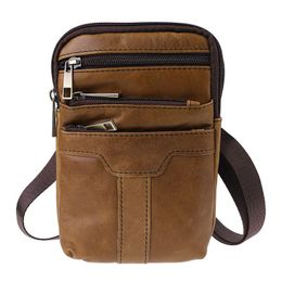 Cross Body Men Leather Shoulder Bag Outdoor Travel Messenger Totes Man Crossbody Bags Phone Pouch