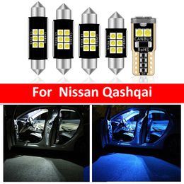 -13pcs carro branco interior led lâmpadas kit de pacote para nissan fo qashqai j10 j11 2007- mapa cúpula lâmpada de tronco iceblude