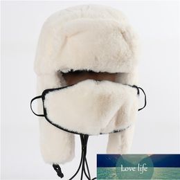 High Quality Ushanka Thermo Winter Faux Fur Hat Women Bomber Hats Warm Pink Ski Earflaps Mask Soviet Hat Russian Snow Cap Factory price expert design Quality Latest