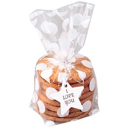 100 Piezas de flores cookies de celofán Sweet Candy Galleta Bolsa De Regalo LH 