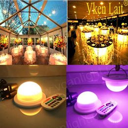 battery light bulb with remote Australia - Bulbs 5PCS lot DHL Rechargeable Lithium Battery Operated Multicolors RGB LED Under Table Light With Remote Controller