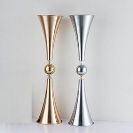 Gold & Silver Table vase Metal Candle Holders Candlesticks Wedding Centrepieces Event Flower Road Lead Home Decoration