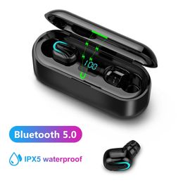 Q32-1 TWS Wireless Bluetooth 5.0 In-ear Earphone Sport Headphones With Led Display Ipx5 Waterproof With Digital Charging Box