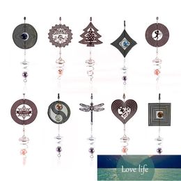 Decorative Objects & Figurines Hanging Metal Wind Spinner 3D Geometric Chime Crafts Ornaments For Indoor Outdoor Garden Decor Factory price expert design Quality