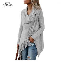 Fashion Women Knitted Winter Warm Sweater Cardigans Long-sleeve Tassel Fringe Shawl Poncho Cardigan Jackets Coats Oversized