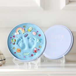 Baby Hand Print Footprint Imprint Kit print Mud And Souvenirs Mould Hundred Days Gift 211028