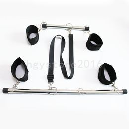 Bondage Shackle Sling Bar Hand Foot Ankle Cuff Restraint Kit Open Leg Love Aid SM Game #76