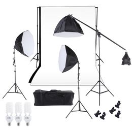 Photography Studio Lighting Kit Softbox Photo Studio Video Equipment Backdrop Cantilever Light Stand Bulbs Carrying Bag