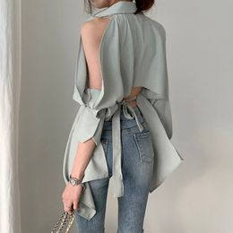 Kadın Bluz Lady Hollow Out Dönüş Yatak Moda Gömlek Blusa Kapalı Omuz İlkbahar Yaz Katı Üstleri Kadın Bluzları