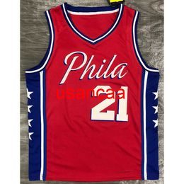 21# Embiid 2021 red basketball jersey