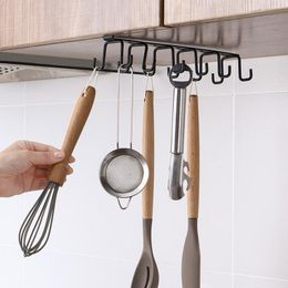 Hooks & Rails 12 Cup Holder Hang Multifunctional Kitchen Cabinet Shelf Metal Storage Rack Organiser Hook Tools Household