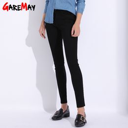 Black Jeans Female Plus Size Skinny Pencil Casual Women's Pants Women With High Waist Stretch Jean Femme 210428