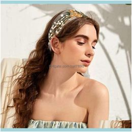 Rubber Bands Jewellery Jewelrywomen Elegant Embroidery Flower Lace Headband Bandans Sweet Hair Ornament Band Turban Fashion Aessories Drop Del